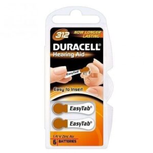 Pack 6 Pilas para Audífono Duracell DA312/ 1.6V