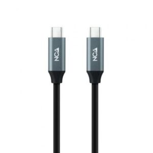 Cable USB 3.2 Tipo-C Nanocable 10.01.4301-L150/ USB Tipo-C Macho - USB Tipo-C Macho/ 1.5m/ Gris y Negro