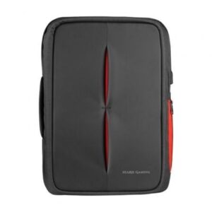 Mochila Mars Gaming MB2 para Portátil hasta 17.3"/ Puerto USB/ Antirrobo/ Impermeable/ Gris y Roja