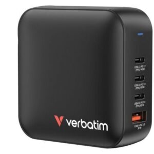 Cargador de Pared Universal GaN Verbatim Mini GaN Wall Charger/ 3xUSB Tipo-C/ 1xUSB/ 165W